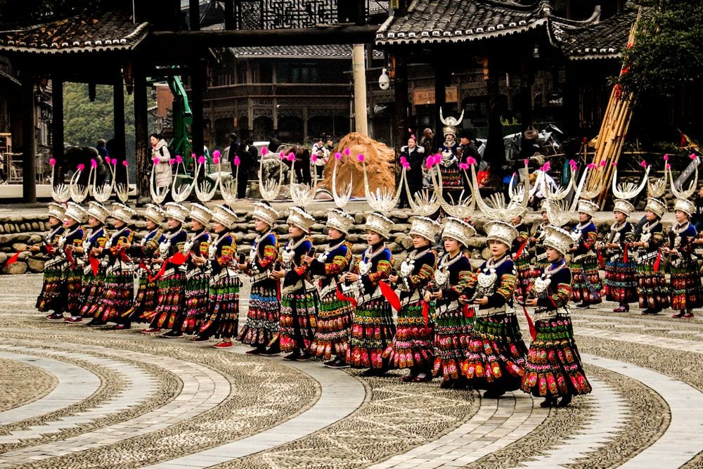 Costumed performers at the Yunnan Nationalities Village