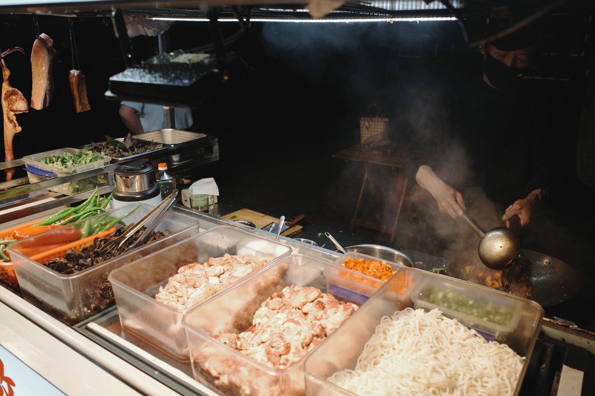 A street food stall in China