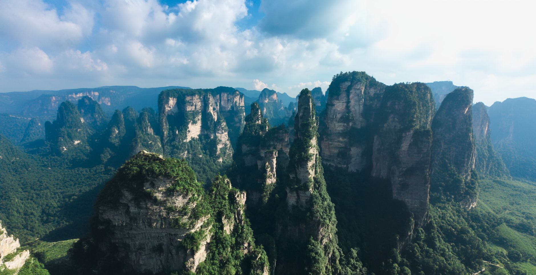 Suspension cables and canyon walls