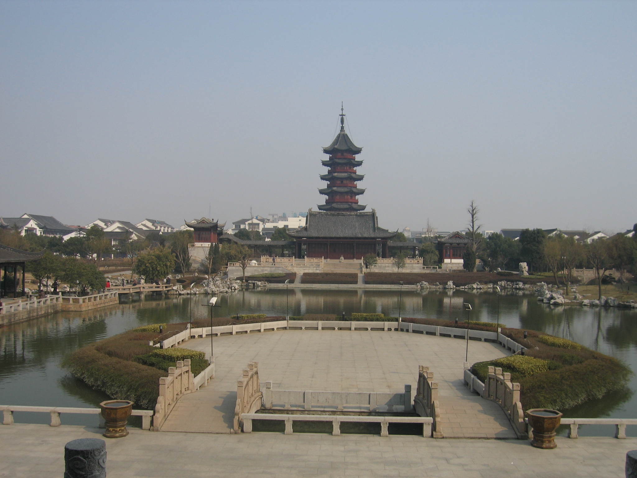 Ruiguang Pagoda rising over the Panmen pond