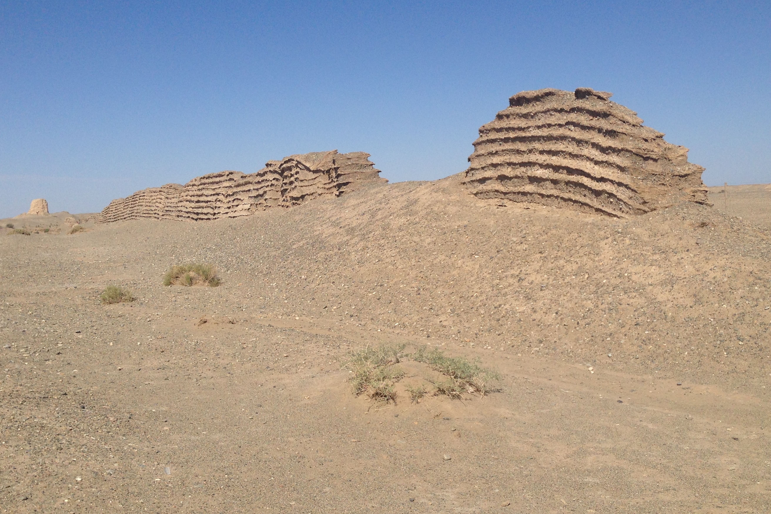 Han Great Wall and Gobi expanse on the Yumen Pass route