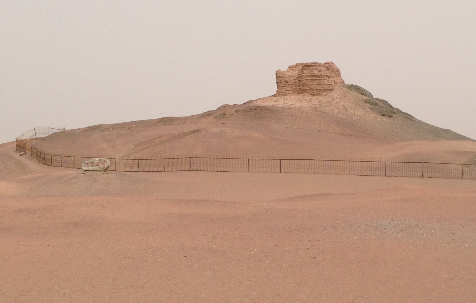 Reconstructed Han gate and beacon tower at the Yangguan scenic area