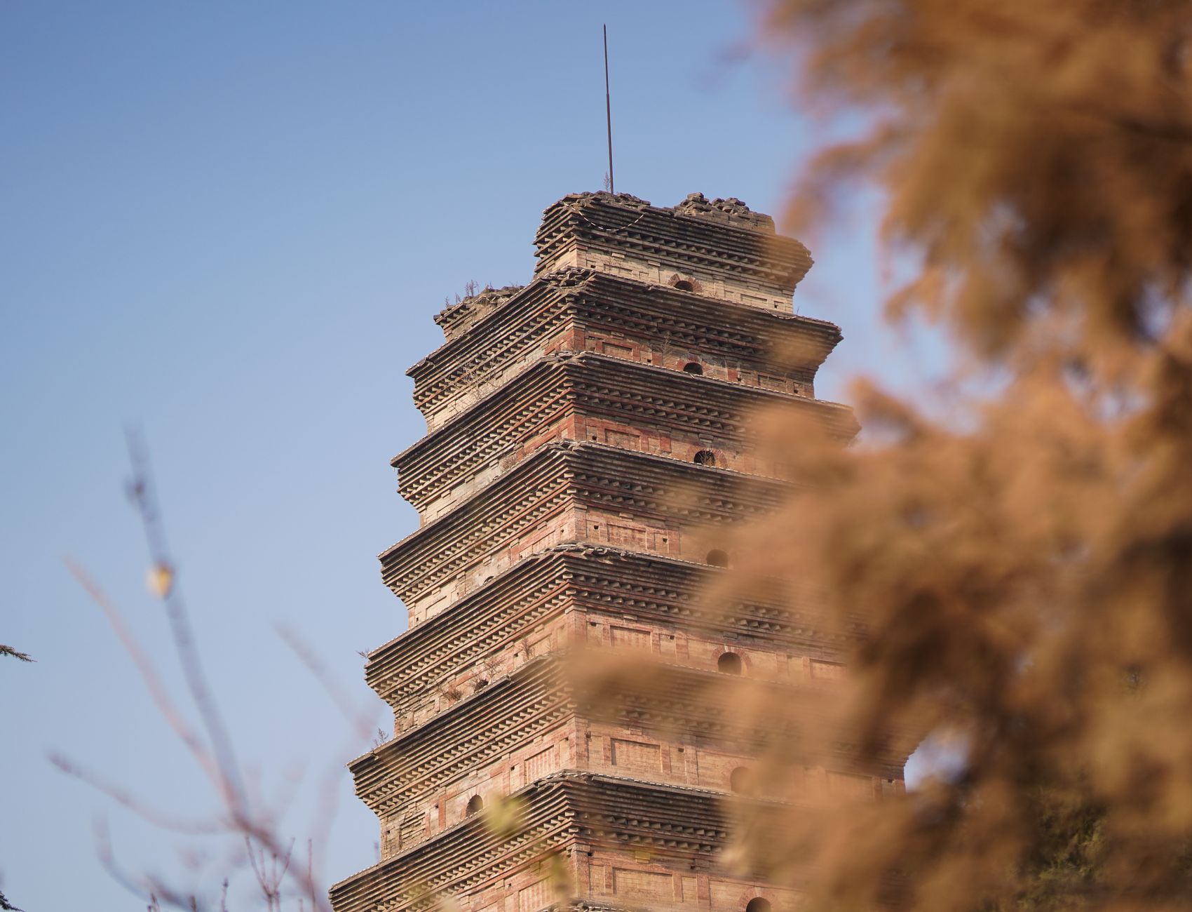 The Big Wild Goose Pagoda, an ancient brick tower in Xi'an