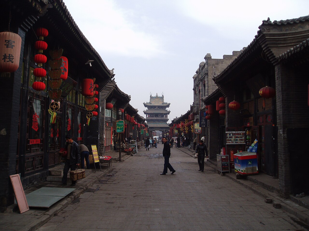 Pingyao South Street toward the Market Tower