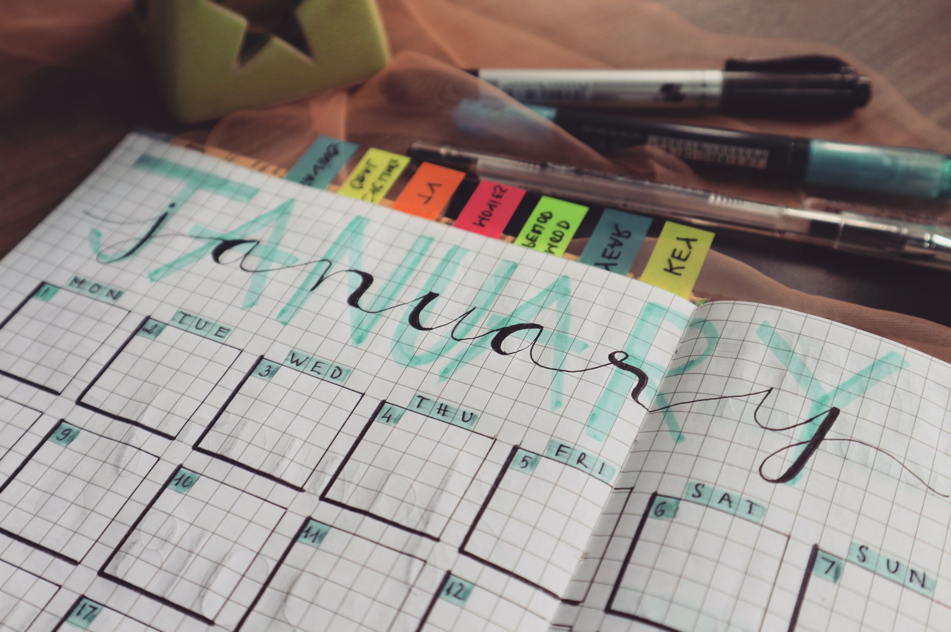 Handwritten monthly planner used to map out a China train itinerary