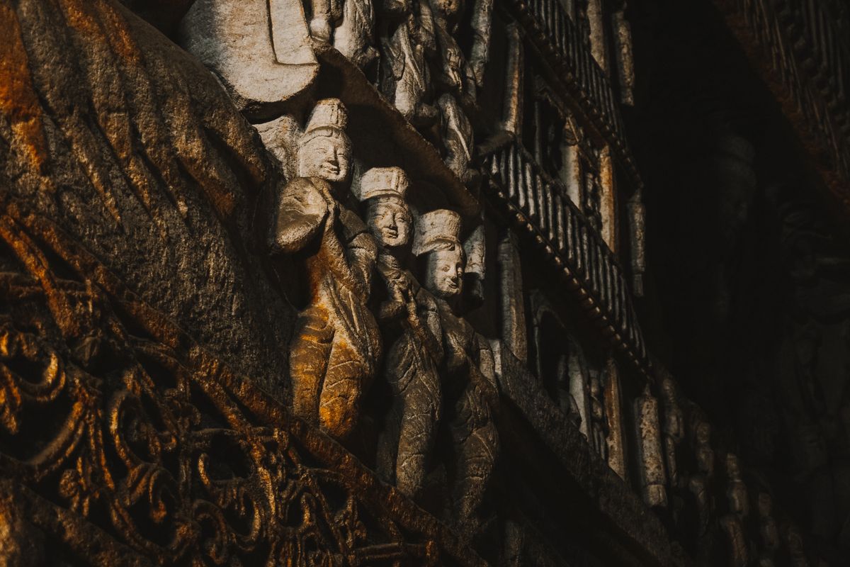 Detail of Yungang Grottoes stone carving