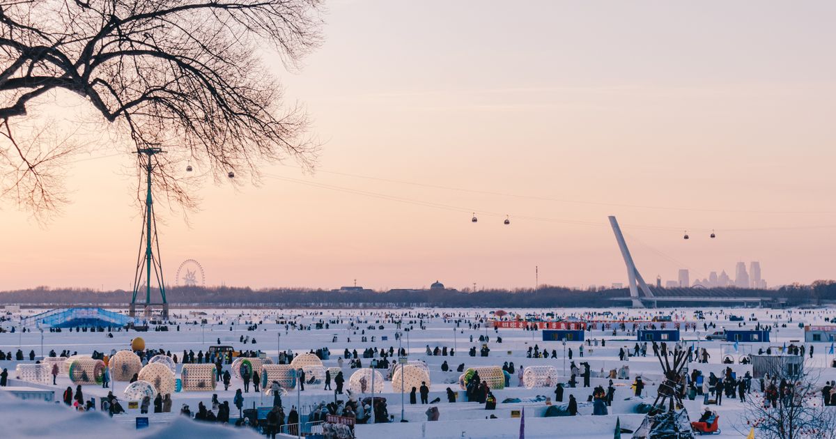 Winter scene on the frozen riverfront beside Sun Island, Harbin